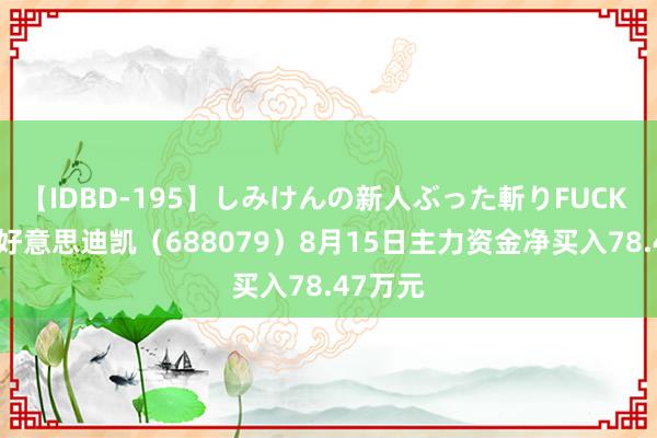 【IDBD-195】しみけんの新人ぶった斬りFUCK 6本番 好意思迪凯（688079）8月15日主力资金净买入78.47万元