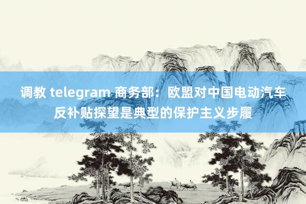 调教 telegram 商务部：欧盟对中国电动汽车反补贴探望是典型的保护主义步履