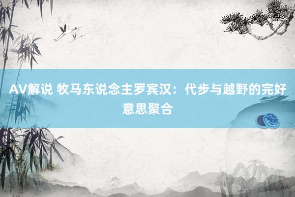 AV解说 牧马东说念主罗宾汉：代步与越野的完好意思聚合