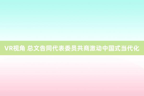 VR视角 总文告同代表委员共商激动中国式当代化